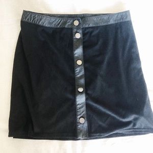 Mini Black Suede Skirt